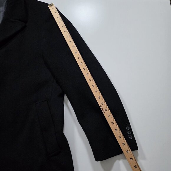 Lauren Ralph Lauren Overcoat Men 42R Black Wool Cashmere Blend Lined Preppy FLAW - Picture 6 of 16